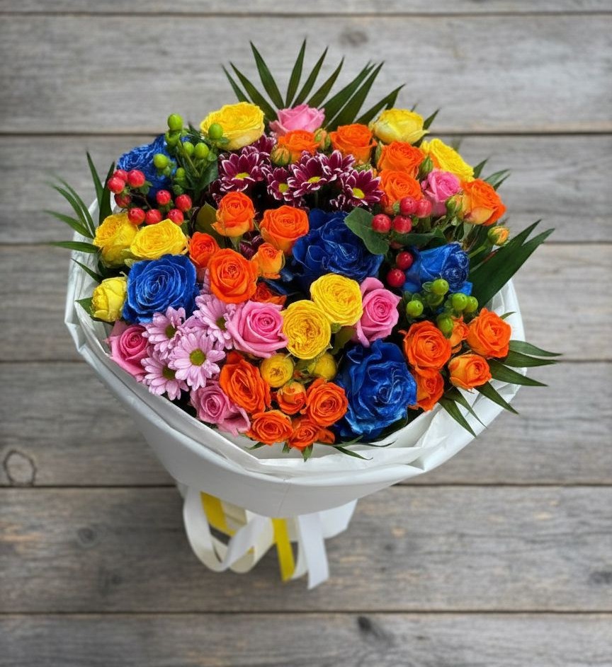 Букет цветов из: Розы и Хризантемы в Пречистое