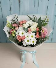 Букет цветов из:  Розы, Лизиантусы и Хризантемы #REPLACE_PRED# Пречистое
