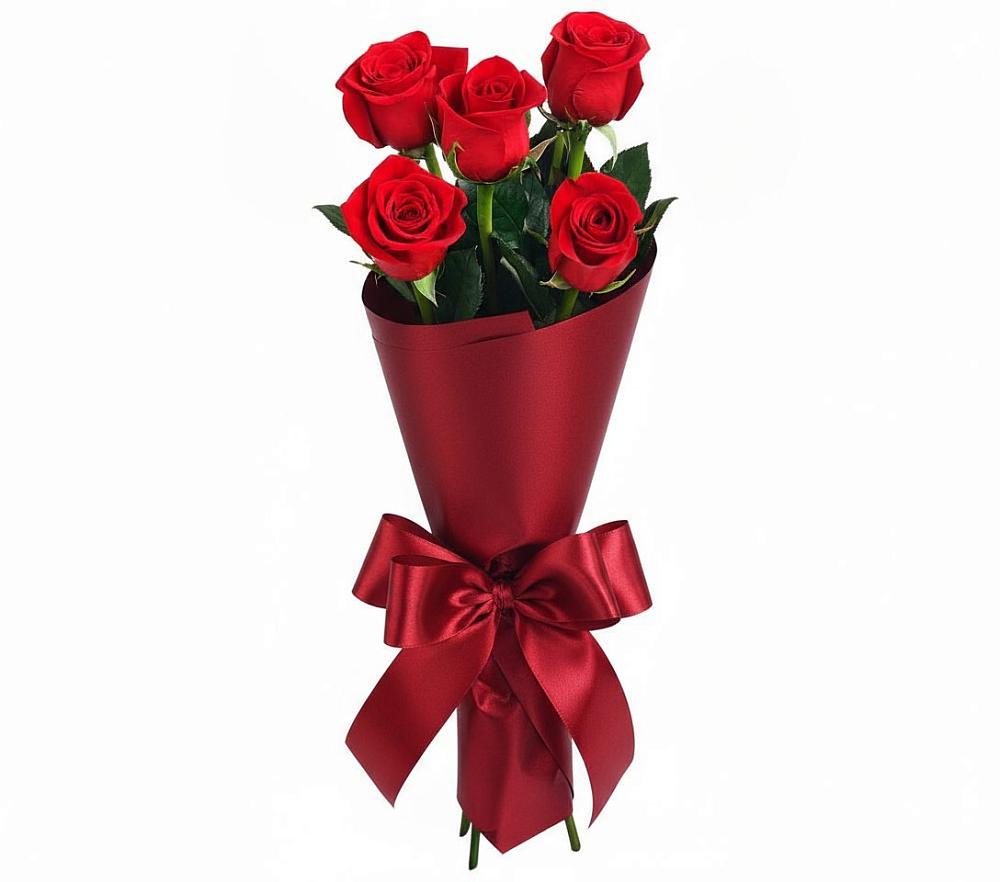 Букет 5 Красных роз Эдлесс Лав в Пречистое