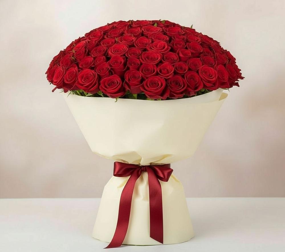 Букет 101 Красная роза Милано в Пречистое