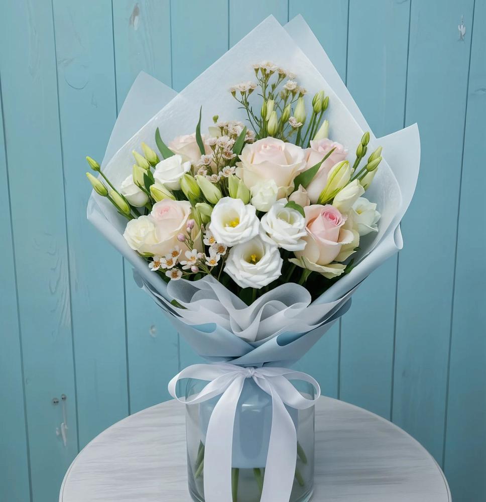 Букет цветов из: Розы и Лизиантусы в Пречистое