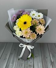 Букет цветов из:  Розы, Герберы и Хризантемы в Пречистое
