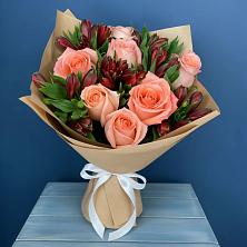 Букет цветов из:  Розы и Альстромерии в Пречистое