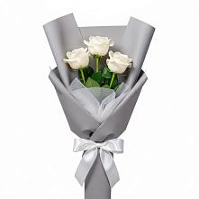 Букет 3 белые розы в Пречистое