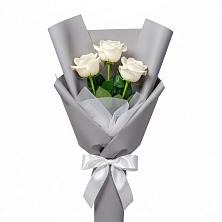 Букет 3 белые розы в Пречистое