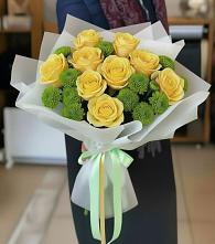 Букет цветов из:  Хризантемы и Розы в Пречистое