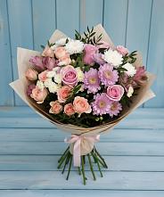 Букет цветов из:  Хризантемы, Розы и Альстромерии #REPLACE_PRED# Пречистое