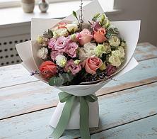 Букет цветов из:  Розы, Лизиантусы и Гвоздики #REPLACE_PRED# Пречистое