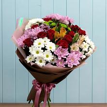 Букет цветов из:  Розы, Хризантемы и Альстромерии #REPLACE_PRED# Пречистое