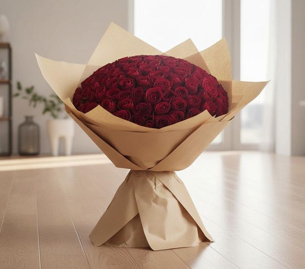 Букет 101 Красная роза в Пречистое