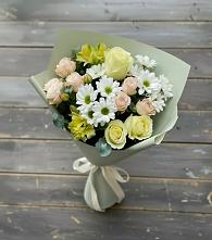 Букет цветов из:  Альстромерии, Розы и Хризантемы в Пречистое