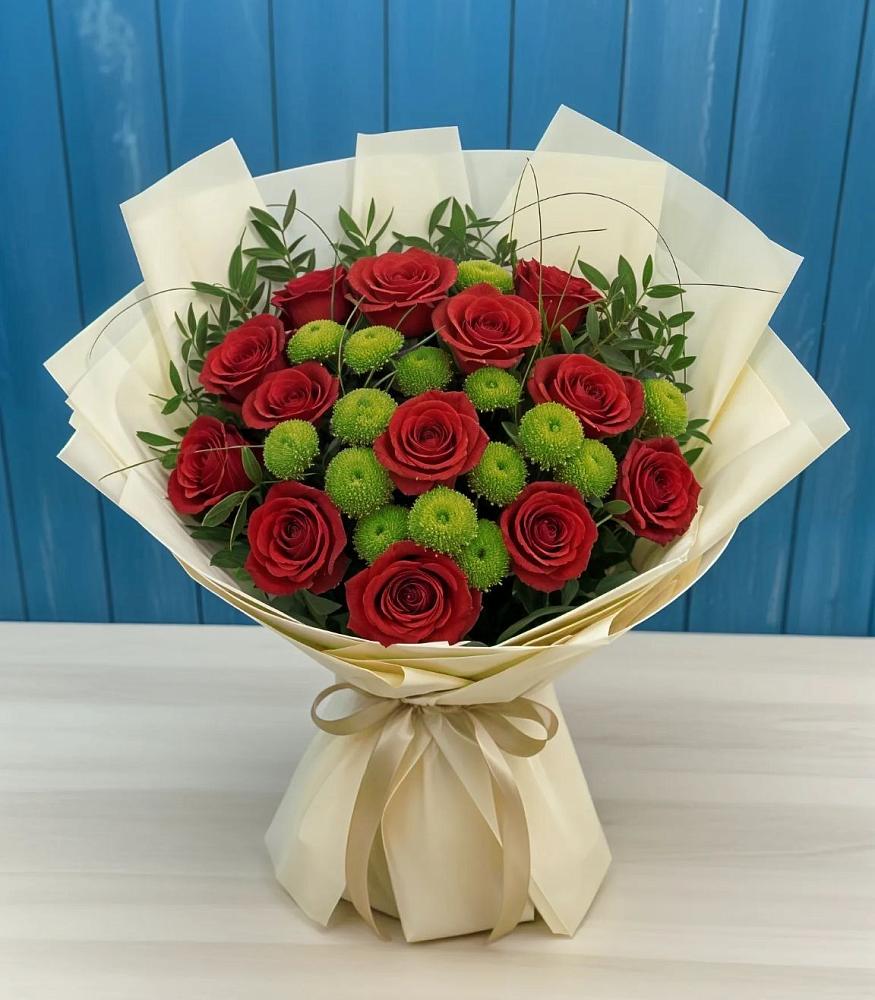 Букет цветов из: Розы и Хризантемы в Пречистое