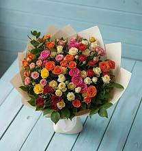 Букет Микс из разноцветных кустовых роз #REPLACE_PRED# Пречистое